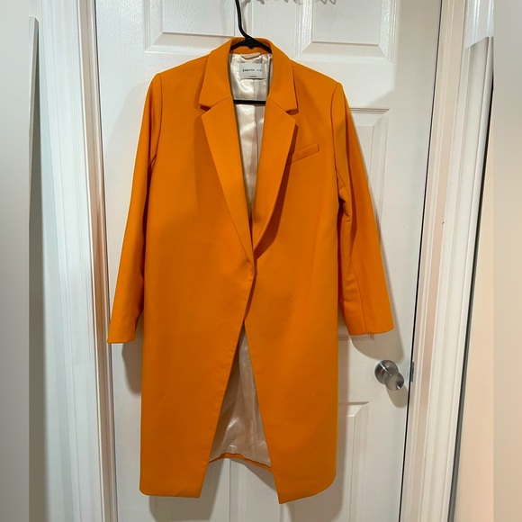 NWOT Babaton Aritzia orange size medium long blazer jacket - Picture 1 of 15